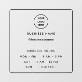 Undurchsichtige Minimalistische Öffnungszeit mit L Fensteraufkleber (Blatt)