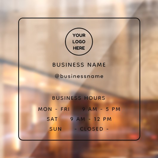 Undurchsichtige Minimalistische Öffnungszeit mit L Fensteraufkleber (Blatt 2)