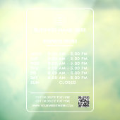 Undurchsichtige, weiße Geschäftszeiten mit Logo Fensteraufkleber (Blatt 3)