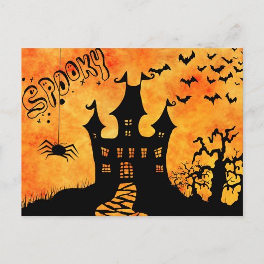 undurchsichtiger Halloween Postkarte (Vorderseite)