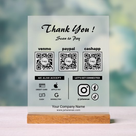 Undurchsichtiger sauberer Scan, um 3 QR-Codes zu b Acrylschild (Neutral)
