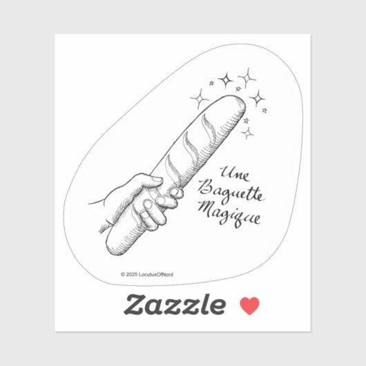 "Une Baguette Magique" Punny French Sticker (Blatt)