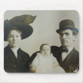 Uneasy Daddy in Bowler Family RPPC B&W Foto Image Mousepad (Vorne)