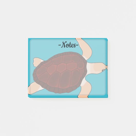 Unechte Karettschildkröte Post-it Klebezettel (Vorderseite)