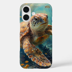 Unechte Karettschildkröte schwimmt im Ozean Cover