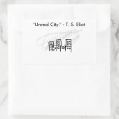 Unechte Stadt Rechteckiger Aufkleber (Tasche)