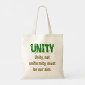 Uneinheitlichkeit - Unity Quote Tragetasche (Rückseite)