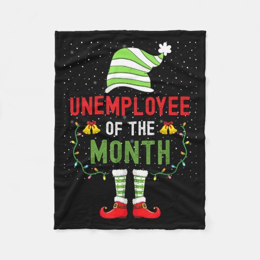 Unemployee Of The Month Funny Unemployed Christmas Fleecedecke (Vorderseite)