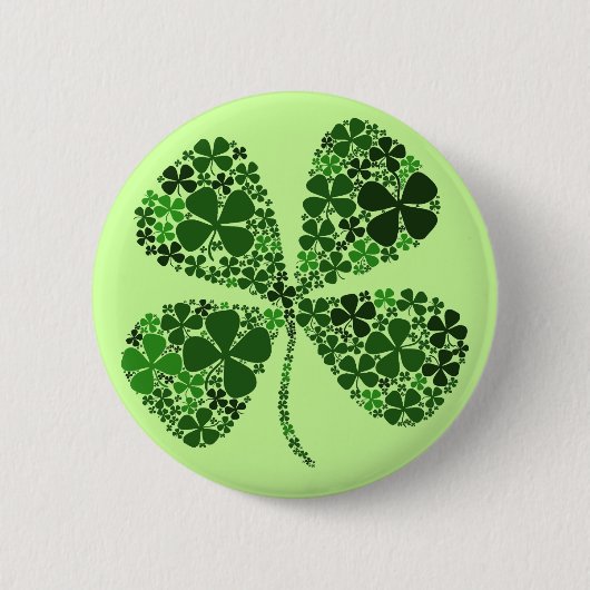 Unendlich glücklicher 4 Blatt Klee Button (Vorderseite)