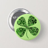 Unendlich glücklicher 4 Blatt Klee Button (Vorne & Hinten)