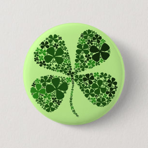 Unendlich glücklicher 4 Blatt Klee Button