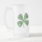 Unendlich glücklicher 4 Blatt Klee Mattglas Bierglas (Links)