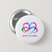 Unendlich Herzinfarkt Liebe Autismus Bewusstsein b Button (Vorne & Hinten)