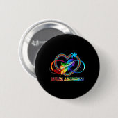 Unendlich Herzinfarkt Liebe Autismus Bewusstsein b Button (Vorne & Hinten)