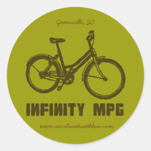 UNENDLICH MPG brauner Aufkleber, www.carolinatriat Runder Aufkleber