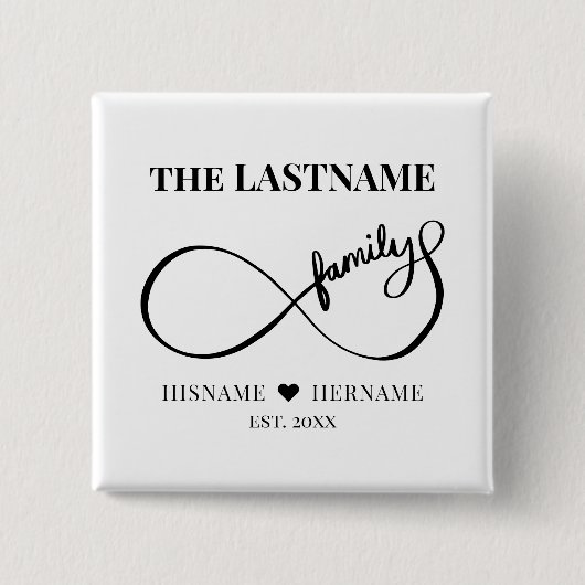 Unendlich Personalisiert Familienname und Est. Dat Button (Vorderseite)