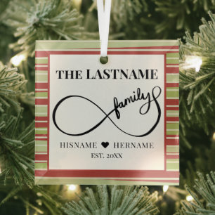 Unendlich Personalisiert Familienname und Est. Dat Ornament Aus Glas