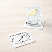 Unendlich Personalisiert Familienname und Est. Dat Rechteckiger Pappuntersetzer (Vor Ort)