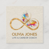 Unendlich Symbol Butterfly Color Spritzer Quadratische Visitenkarte (Vorderseite)