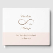Unendlich Symbol White Blush Minimalist Hochzeit Gästebuch (Vorderseite)
