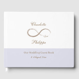Unendlich Symbol White Lilac Minimalistisch Weddin Gästebuch