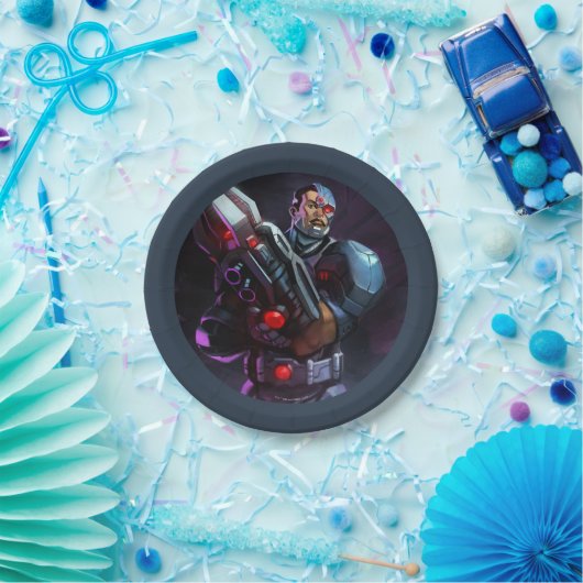 Unendliche Cyborg-Illustration Pappteller (Party)