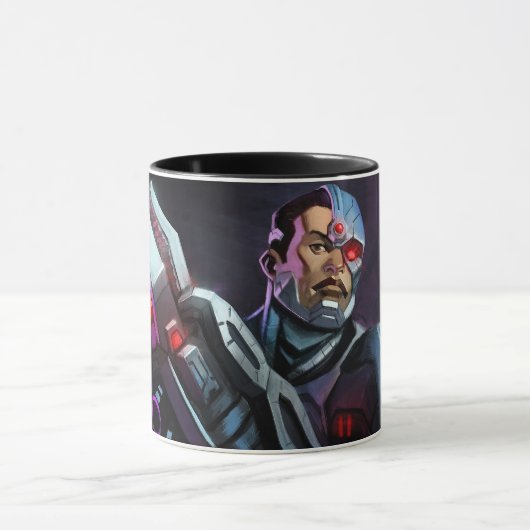 Unendliche Cyborg-Illustration Tasse (Zentrum)
