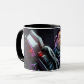 Unendliche Cyborg-Illustration Tasse (Vorderseite Links)