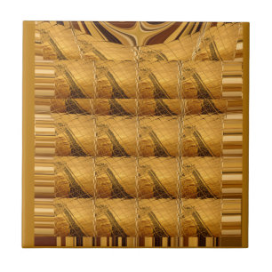 Unendliche goldene Giraffe Tier Motiv Kunst Druck Fliese
