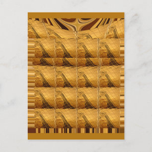 Unendliche goldene Giraffe Tier Motiv Kunst Druck Postkarte