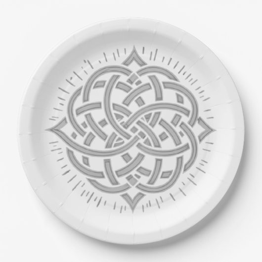 Unendliche Harmonie: Heilige Mandala keltische Sym Pappteller (Vorderseite)