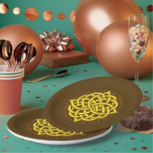 Unendliche Harmonie: Heilige Mandala keltische Sym Pappteller (Multi)