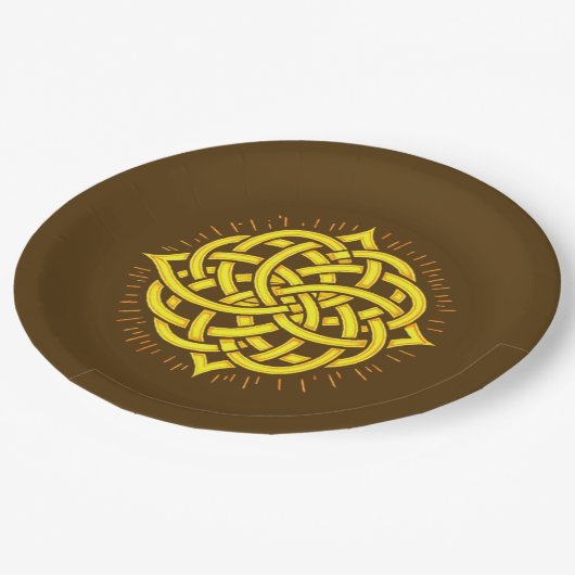 Unendliche Harmonie: Heilige Mandala keltische Sym Pappteller (Schrägansicht)