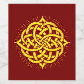 Unendliche Harmonie: Heilige Mandala keltische Sym Weinetikett (Einzelnes Label)