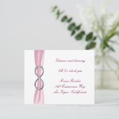 Unendliche Hochzeitsempfangskarte in Rosa Einladung (Stehend Vorderseite)