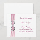 Unendliche Hochzeitsempfangskarte in Rosa Einladung (Vorne/Hinten)