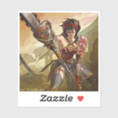 Unendliche Illustration der Atomwunder-Frau in der Aufkleber (Blatt)