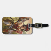 Unendliche Illustration der Atomwunder-Frau in der Gepäckanhänger (Vorderseite horizontal)