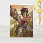 Unendliche Illustration der Atomwunder-Frau in der Karte (Gelbe Blume)