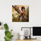 Unendliche Illustration der Atomwunder-Frau in der Poster (Heimbüro)