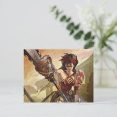 Unendliche Illustration der Atomwunder-Frau in der Postkarte (Stehend Vorderseite)