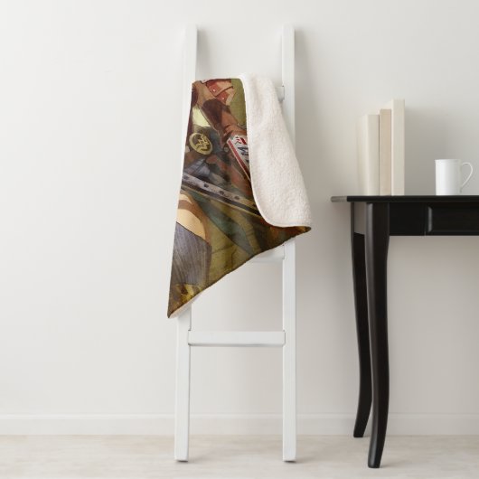 Unendliche Illustration der Atomwunder-Frau in der Sherpadecke (Beispiel)