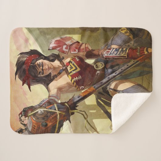 Unendliche Illustration der Atomwunder-Frau in der Sherpadecke (Vorderseite (Horizontal))