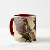 Unendliche Illustration der Atomwunder-Frau in der Tasse (Vorderseite Links)