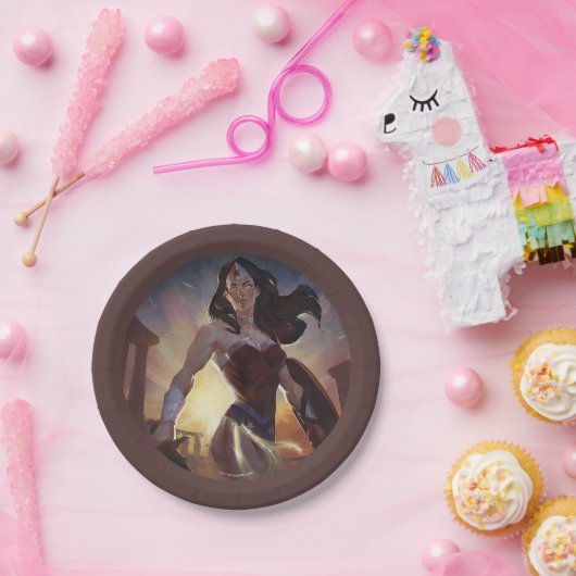 Unendliche Illustration über das Wunder der Frau i Pappteller (Party)