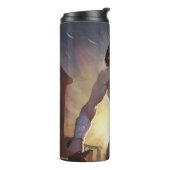 Unendliche Illustration über das Wunder der Frau i Thermosbecher (Nach links gedreht)