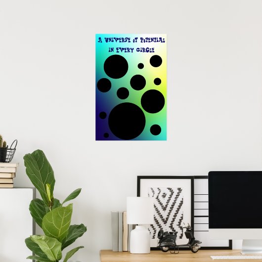 Unendliche Kreise: Ein Universum des Potenzials Poster (Heimbüro)