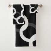 Unendliche Kreise Schwarz/Weiß - Badetuch-Set Badhandtuch Set (Insitu)