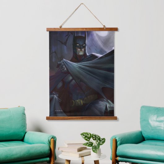Unendliche Krise Batman Illustration Wandteppich Mit Holzrahmen (Wohnzimmer)