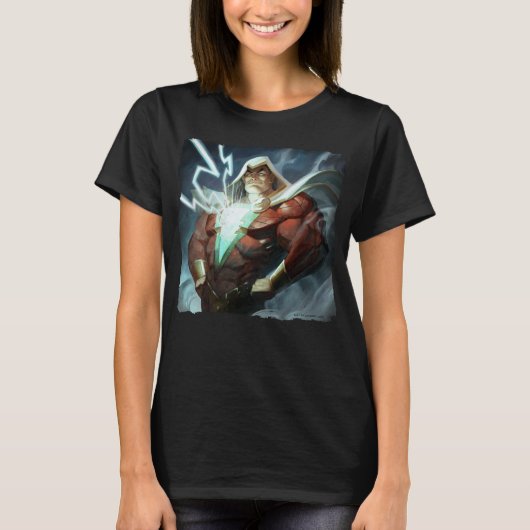 Unendliche Krise Shazam Illustration T-Shirt (Vorderseite)